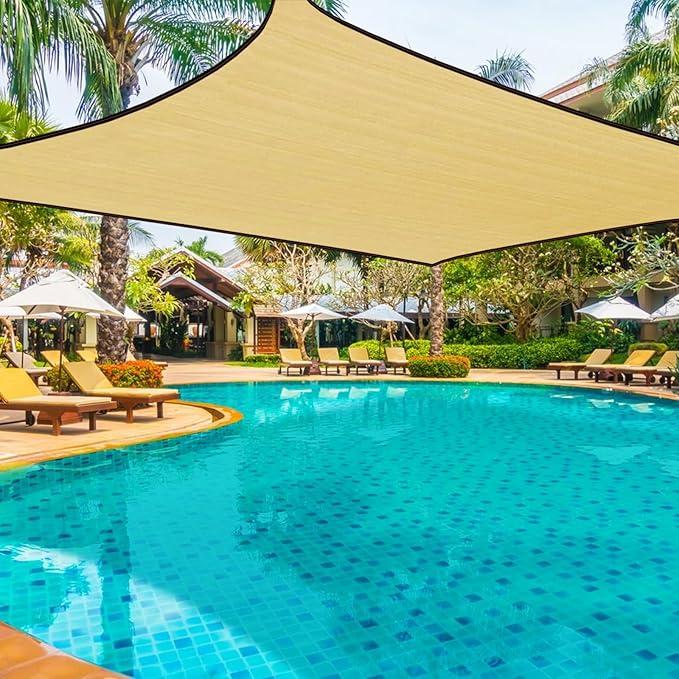 Shade Cloth 80% Beige Yellow Mesh Tarp with Grommets 50x4FT Sunblock Shade Net Sun Shade Mesh for Garden Patio Canopy Plants Greenhouse Barn Kennel Outdoor
