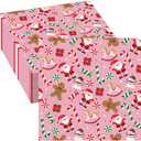 Tcoyodw 80 Pcs Christmas Gingerbread Man Santa Claus Pink Paper Napkins Candy Cane Snowman Pattern Santa Disposable Napkins Merry Christmas Party Table Decorations Supplies