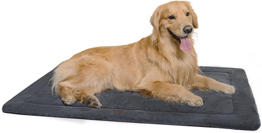 MADE 4 PETS Dog Crate Pad Bed for Large Dogs, Washable & Reversible, Anti-Slip Kennel Mat for Cozy Sleeping, Soft Fluffy Dog Bed for Indoor & Outdoor Use, 41"x29", Dark Gray