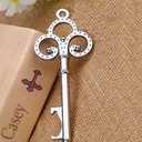 50 Pcs Rustic Vintage Key Bottle Opener with Card Tag and Sheer Bag for Wedding Party Favors