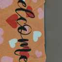 Tinideya 2 Pcs Valentine's Day Door Mat Red Pink Heart Welcome Non Slip Coir Love Mats Floor Layering Striped Doormats for Front Porch Entryway Decor