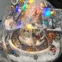 taman Christmas Village Houses - Musical Collectible Buildings with Moving Train Warm Light Ornaments for Christmas Holiday Decorations