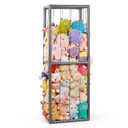 Trycooling Stuffed Animal Storage Zoo Stuffed Animal Holder Space Save Vertical Stuffed Animals Storage PVC with Elastic Band and Net for Playroom Bedroom Nursery (Grey 1)
