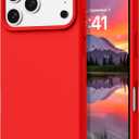 DOMAVER Case for iPhone 17 Pro Max 6.9'' Smooth Liquid Silicone Soft Gel Rubber Microfiber Lining Cushion Cover Shockproof Protective Phone Cases Compatible with iPhone 17 Pro Max - Red