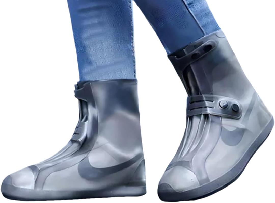 Silicone Shoes Cover for Rain, Waterproof Slip Resistance Shoes Covers for Boots, Foldable Outdoor Indoor Shoes Covers (Black, Large)