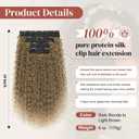 Clip in Hair Extensions, LONAI 20'' 4PC 100% Pure Protein Silk Hairpieces, Lace Weft Curly Hair Extensions Clip ins Invisible, Soft Natural Hairpieces for Women (Dark Blonde to Light Brown)