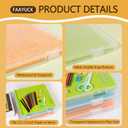 12x12 Inch Scrapbook Paper Storage, 4 Pack Plastic Paper Storage Box with Colorful Tab, Stackable Board Game Storage for Paper File, Photo, Craft Supply, Board Game, Office Supply, Vinyl Sheet