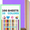 100 Sheets 8.5" X 11.6" Colored Cardstock, 200 GSM Card Stock 10 Assorted Colors Construction Paper Printer Paper for Printing, Kids School Supplies, Party Decorations, Card Making, DIY Crafts