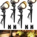 SUNVIE 6W Low Voltage Landscape Lighting LED Landscaping Lights Warm White Low Voltage Lighting Waterproof Landscape Spotlights with Connectors Spot Lights Outdoor for Tree Wall Pathway Yard, 4 Pack