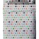 Jay Franco Kids Sheet Set with Fitted, Flat Sheets & Pillow Cover - Ultra-Soft Bedding with Pillowcase for Room Decor, Gray - Minecraft, 4 Piece Full