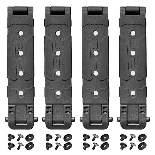 RYVQKXD 3" Molle Clips 4-Pack, Molle Attachment Clips with Mounting Hardware for Vests, Backpacks, Holsters, Pouches, Locking Belt Clips Black, 3'' Clip Adapter (Pair with Mounting Hardware), Set of 2