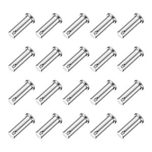 uxcell 20Pcs M10 x 30mm Single Hole Clevis Pins, 304 Stainless Steel Flat Head Hitch Pins for Trailer Latch, Mechanics Repair, Furniture Installation, Industrial Equipment