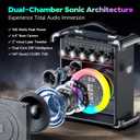 Karaoke Machine for Adults with 2 Wireless Microphones, Portable Bluetooth 5.3 Speaker with Bass/Treble/Echo Adjustment, PA System with Remote Control, Supports TWS/TV/TF Card/USB/AUX (Black)