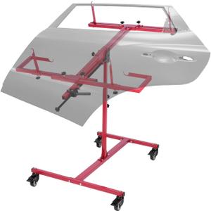 Auto Body Paint Stands, Adjustable Automotive Door Hood Fender Panel Holder, Multifunction Rotating Car Bumper Rack with 4 Wheels for Body Parts Repair, Sand, Prep, Spray Primer, Paint Bodywork, 1 Count