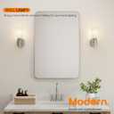 Bathroom Light Fixture Brushed Nickel Vanity Lighting with White Frosted Glass Shade, Wall Lamp for Mirror Kitchen Bedroom Living Room Porch T002BR-L1