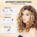 DAN Technology 5/8 Inch Curling Iron Wand, Tourmaline Ceramic Hair Curler with LCD Display (180F430F), Fast Heating, Dual Voltage, Auto Shut-Off, Black & Gold