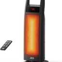 Space Heater Indoor, 1500W PTC Electric Heaters with Thermostat, 75 Oscillation, 1-8H Timer, Ceramic heaters for Indoor use with Remote, Fast Safety Room Heater for Home Bedroom Office (Black)