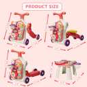HYES Upgraded 5 in 1 Baby Walker and Activity Center for Baby Girl, Learning to Walk, Sit to Stand, Early Learning Push Toys for Infant 12 Months, Walking Toys Gift for Toddler Girls, Red