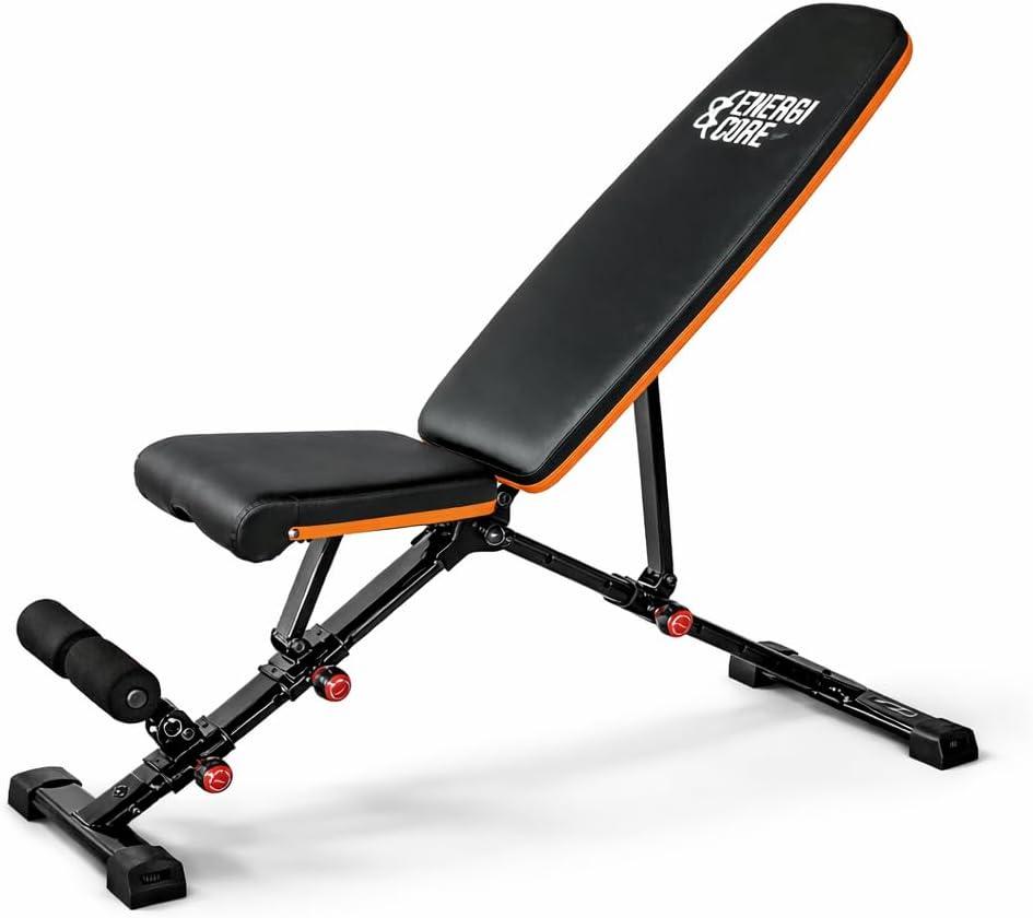 Adjustable Workout Bench for Home Gym Foldable Weight Bench Incline Decline Flat for Full Body Strength Training | Compact Exercise Bench for Dumbbell & Fitness Workouts by Energi Core