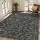 9X12 Washable Area Rug for Living Room, Vintage Boho Non-Slip, Deep Blue
Soft Low Pile Distressed Indoor Bedroom Dining Room Carpet, Faded Print Muted Tone, Vacuum Lightweight Thin Friendly