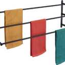 KOKOSIRI Bath Towel Bars Matte Black Bathroom 3-Tiers Ladder 32'' Towel Rails Wall Mounted Towels Shelves Rack Stainless Steel, B5002BK-L32