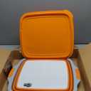 New Extra LARGE Collapsible BBQ Prep Tub with LOCKING LID & Meat Resting Bag - BPA Free Foldable Cutting Board with Lid, Leak Free, Strong Drain Hole for Meal Prep, Marinating, & Food Storage (Orange)