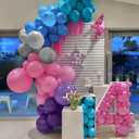 6 x Pink Blue Purple Balloons, 12 Inchs Blue Pink Metallic Silver Cartoon Theme Balloons for Kids Birthday Hawaii Tropical Party Supplies Video Gaming Baby Shower Party Decorations