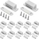 12 Pack Cabinet Magnets Magnetic Door Catch for Kitchen Bathroom Cupboard Wardrobe Closet Closures Cabinet Door Drawer Latch 15 lbs Screws Included (White)