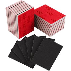 24 Pcs 3 x 4 Inch Sanding Sponge Set, 320 Grit Abrasive Sanding Pads Soft Foam Hand Sander Block Wet Dry Sandpaper for Wood Metal Drywall Furniture Paint Polishing