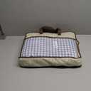 Silnuo Light Blue/White Plaid Ruffle Duvet Cover Queen Size,100% Washed Cotton 3 Pieces Shabby Checkered Chic Gingham Bedding Set Comforter Cover Set