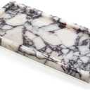 100% Natural Luxury Calaccata Viola Marble Small Hand Towel Tray Holder Organizer, Makeup Bathroom Holder (Viola-rectangle-10"x5"x0.7")