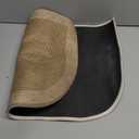 Half Circle Bath Mat, Non Slip Bath Mat, Thin Bathroom Rugs Fit Under Door Quick Dry Absorbent Washable Bathroom Mat with Rubber Backing, Brown Beige 16x24