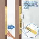 Modern Pocket Door Hardware Set - Privacy Lock with Finger Flush Pulls & Soft Close, for Sliding Barn Doors, Pocket Doors, Bedroom (Gold, Privacy)