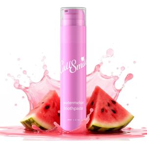 CALLSMILE Watermelon Fluoride-Free Toothpaste,Kid Toothpaste Easy-Press Pump, 60g, No SLS, Non-Toxic, No Sweeteners for Adults & Kids, Gentle for Sensitive Teeth, Fruity, ValentGine's Day Gifts