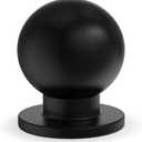 homdiy 10 Pack Black Cabinet Knobs, Kitchen Drawer Handles Round Ball Matte Hardware for Dresser, 1 Inch Single Hole Pulls