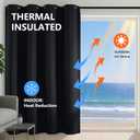 Simplebrand Halloween Black Out Curtains for Bedroom 84 Inch Long 2 Panels Set, Solid Thermal Insulated Privacy Room Darkening Window Curtains for Living Room, Soft Blackout Drapes, W50 x L84 Inch