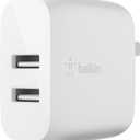 Belkin 24W Dual Port USB Wall Charger - iPhone Fast Charging - Charging Block for Power Bank, iPhone 16, iPhone 15, iPhone 14, iPad Pro, Samsung Nintendo Switch 2 & More, (Cable Not Included)