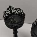 Black Vintage Candle Holder for Table Centerpiece Gothic Candle Stand Set