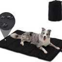 BDEUS 51x35In Extra Large Size Outdoor Dog Bed, Waterproof & Portable Camping Travel Pet Mat, Easy to Clean, Washable Odor Resistant Pet Cooling Pad (Black)