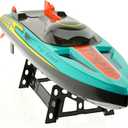 POCO DIVO Tornado High Speed RC Boat, Brushless Motor 40+mph Sport Racing Yacht, ABS ESC Servo RTR Deep-V Racer Watercraft, Super-Fast Water-Cooling Auto-flip 18 LED Night Sailing Ship