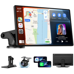 Wireless CarPlay Screen for Car, 9 Inch Portable Touchscreen for Apple CarPlay & Android Auto, Plug & Play, OTA Updates, Backup Camera & Screen Mirroring, Voice Control, GPS, Bluetooth 5.0, FM/AUX