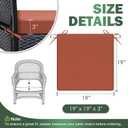 Outdoor Chair Cushions Set of 2, 19x19x3 Inch Waterproof & Fade Resistant Patio Furniture Seat Cushions with Ties, Square Outdoor Dining Chair Cushions for Lawn, Garden, Deck & Yard, Spice