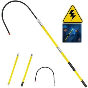 7.6 Feet Rescue Hook, High Voltage Insulated Rescue Hook high Voltage Telescopic 10kv35kv, Fire Electrician Anti-electrocution Rescue Hook 380V, Rescue Hook,18 inch Opening (Yellow7.6Feet)