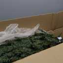 Puleo International 7.5ft Pre-Lit Slim Fraser Fir Christmas Tree with 350 Clear Lights, 1188 Realistic Dense Branch Tips, Easy Setup Artificial Trees with Sturdy Metal Stand