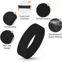 3 x Wisecy Headbands for Women Non Slip - 9PCS Elastic Fabric Hair Band for Women's Hair, Soft Cotton Cloth Stretchy Sweat Headbands for Women for Yoga Workout Running (Black, white, light grey)