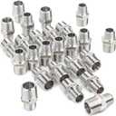 LTWFITTING Bar Production Stainless Steel 316 Pipe Hex Reducing Nipple Fitting 3/8" x 1/4" Male NPT Water Boat (Pack of 25)