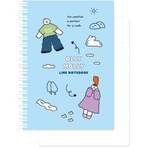 Monolike Olly Molly A5 Line Spiral Notebook, Perfect day - Hardcover 5.83 x 8.27inch 128 Page Monolike Olly Molly A5 Line Spiral Notebook, Perfect day - Hardcover 5.83 x 8.27inch 128 Page