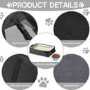 Cat Car Seat, Enclosed Carrier for Pets Travel Safety Cat Crate with Litter Box Soft-Sided Covered Car Kennel Carrier for Backseat