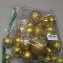 Senjie Gold Shatterproof Christmas Ball Ornaments, 32 Pcs, Plastic, Hanging, Christmas, Wedding