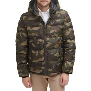 Tommy Hilfiger Men's Down Alternative Hooded Puffer Jacket (Standard and Big & Tall) (5X, Camouflage)